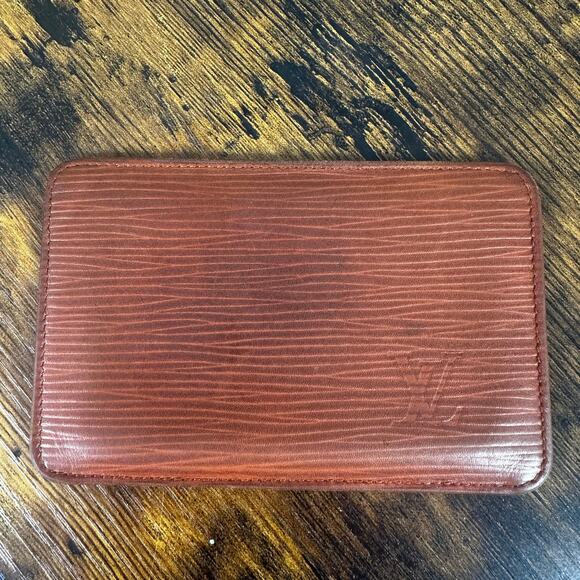 Louis Vuitton Vintage Brown Epi Leather Slim Wallet Card Holder - Picture 1 of 12
